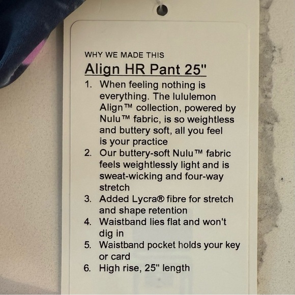 Lululemon Women’s Align High Rise Leggings Yoga Pant 25" Length Tie-Dye Sz 4 EUC - Picture 6 of 10